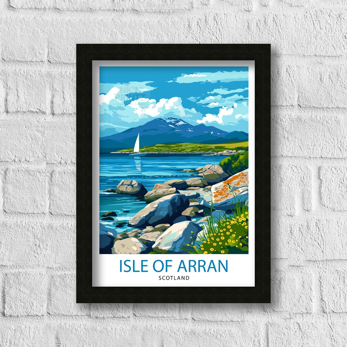 Isle Of Arran Scotland Travel Poster, Arran Illustration - Image 3