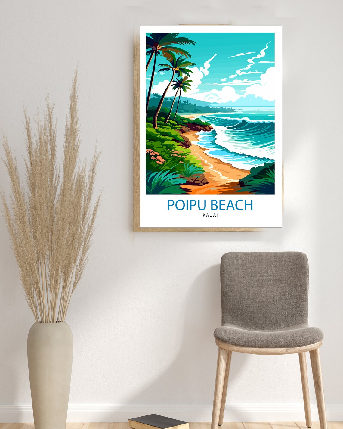 Poipu Beach Kauai Travel Poster, Hawaii Wall Decor - Image 3