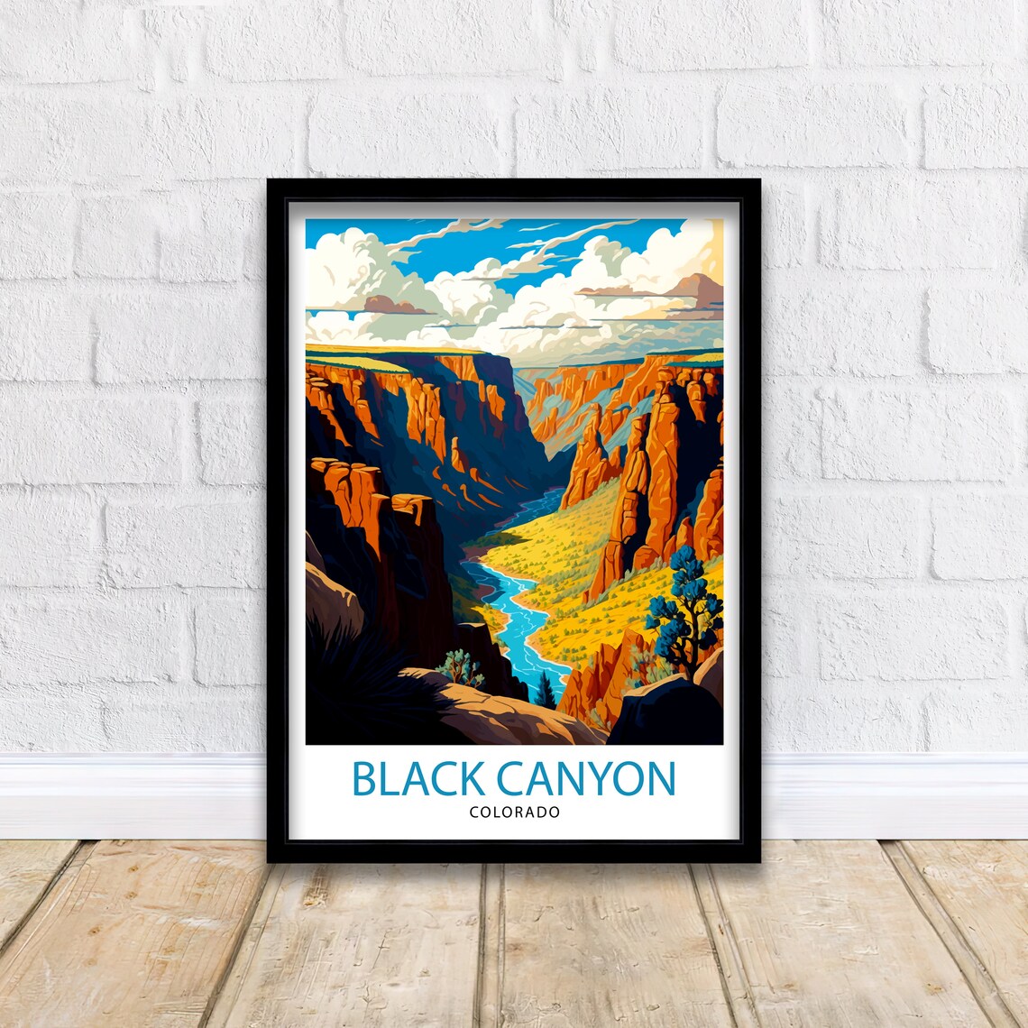 Black Canyon Colorado Travel Print Black Canyon Wall Art Colorado Travel Poster Nature Landscape Print Colorado Home Decor - Image 2
