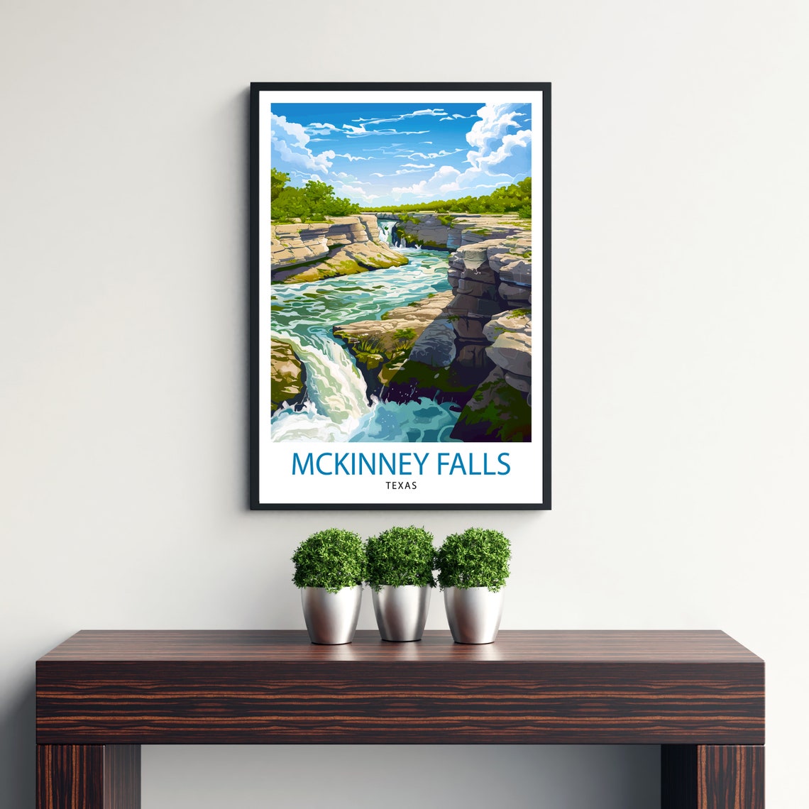 McKinney Falls Texas Limestone Waterfalls Cascades Nature Art Print - Image 3