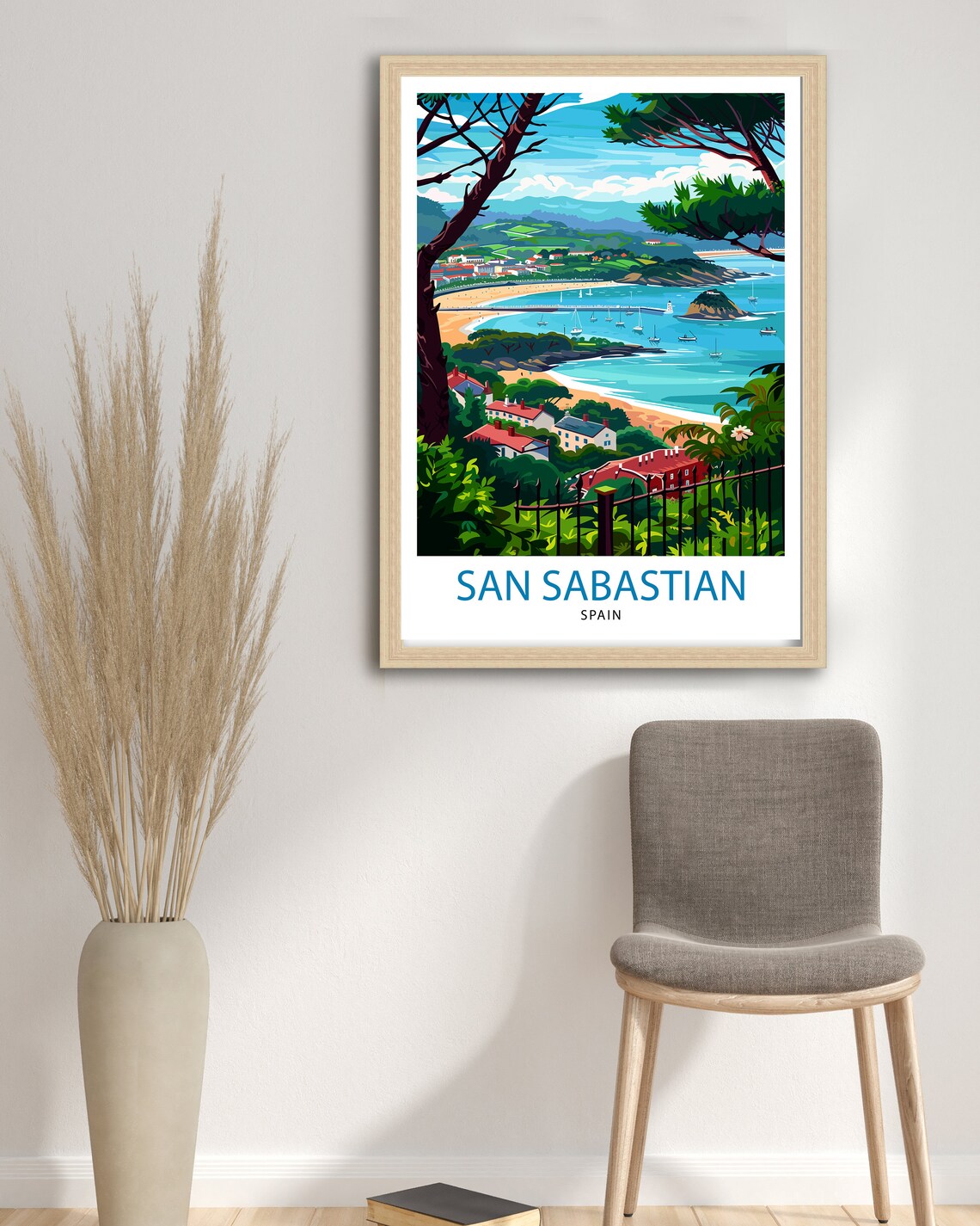 San Sebastian Spain Illustration Travel Poster - Image 2