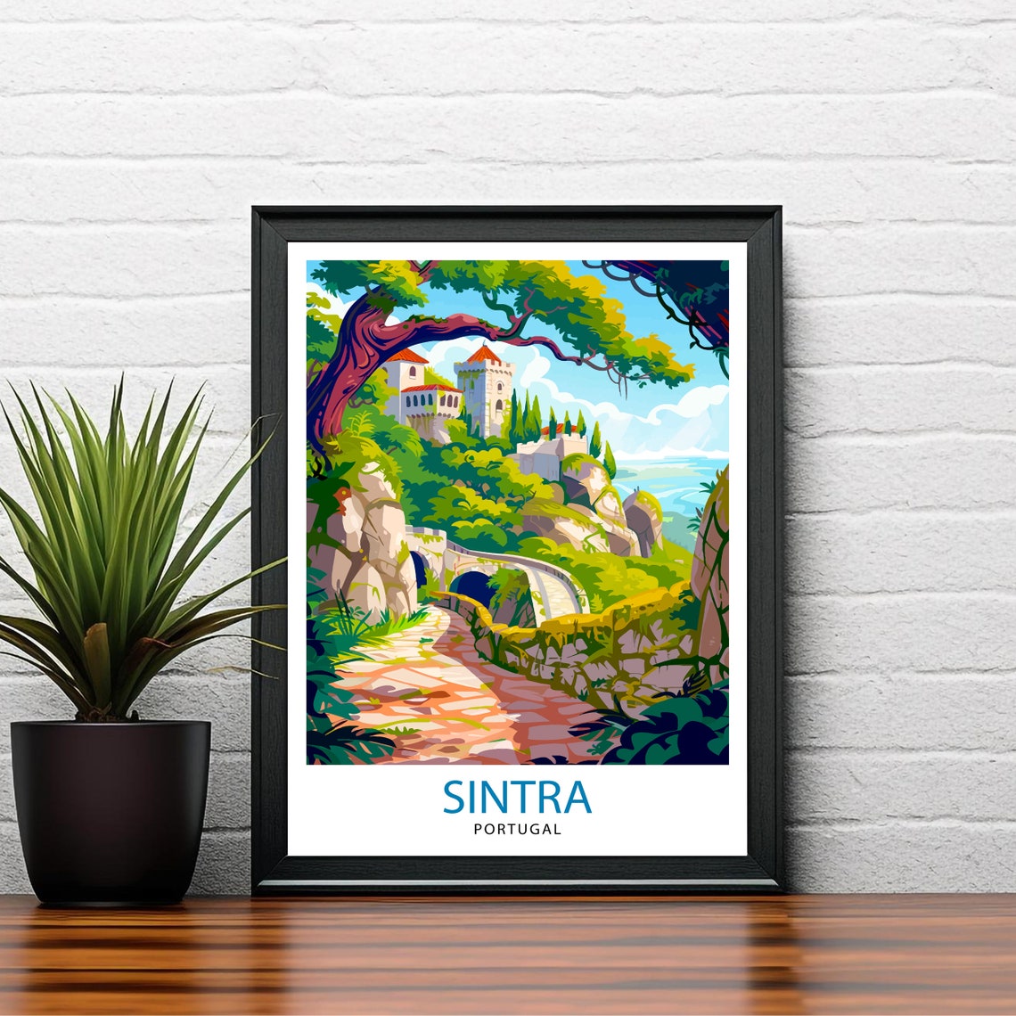 Sintra Portugal Royal Hilltop Castle Winding Forest Path Poster - Image 2