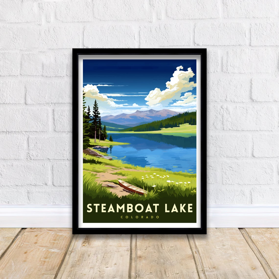 Steamboat Lake Colorado Travel Print Colorado Wall Decor Steamboat Lake Poster Mountain Lake Travel Prints Colorado Art Print Steamboat - Image 2