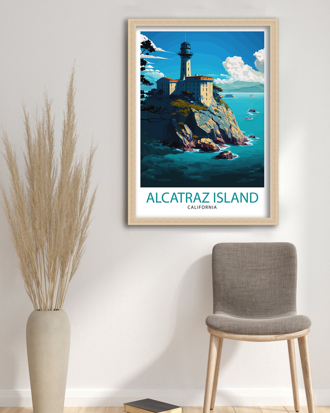 Alcatraz Island California Travel Poster, San Francisco - Image 3