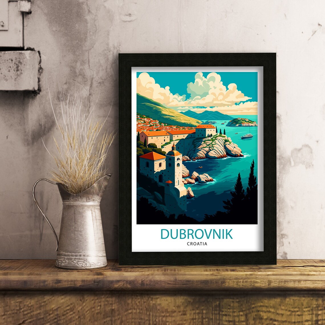 Dubrovnik Croatia Travel Poster, Europe Wall Art - Image 3