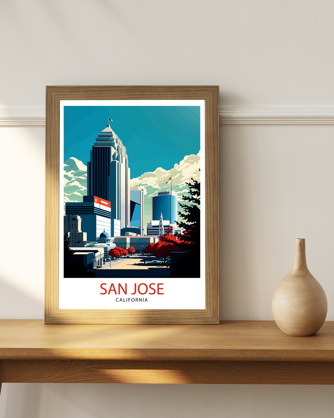 San Jose Travel Poster, California Illustration - Image 2