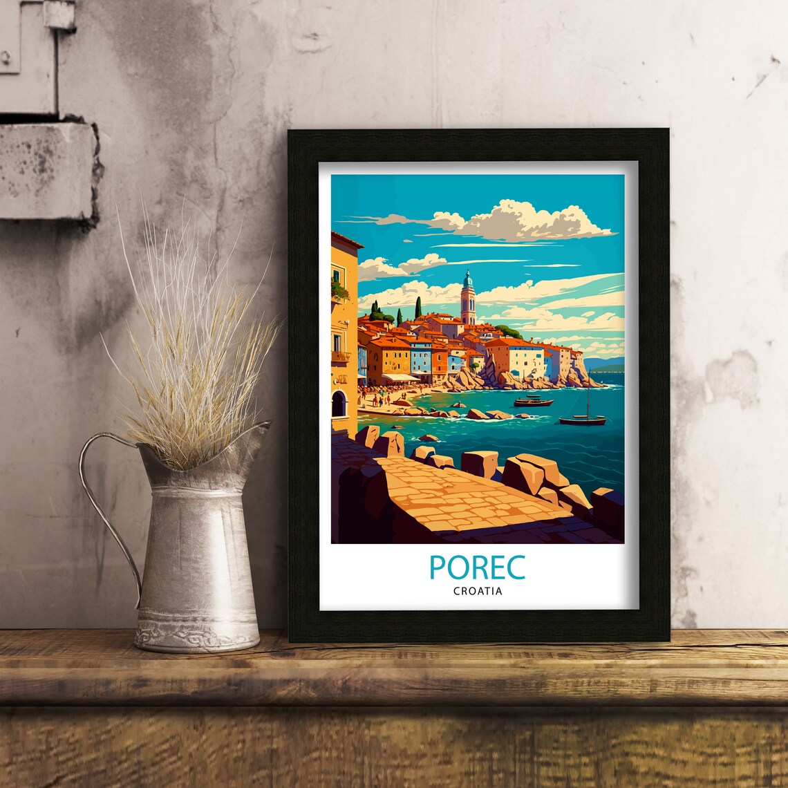 Porec Croatia Travel Poster, European Wall Decor - Image 3