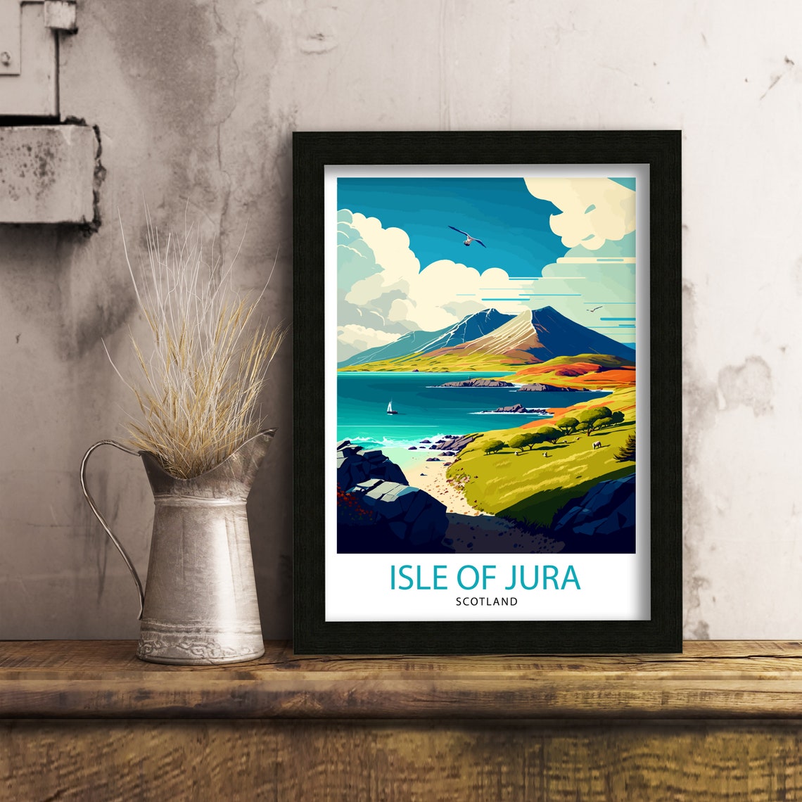 Isle Of Jura Travel Print Jura Island Wall Art Scotland Travel Poster Jura Island Illustration Gift For Scotland Traveler Jura Island Home - Image 3