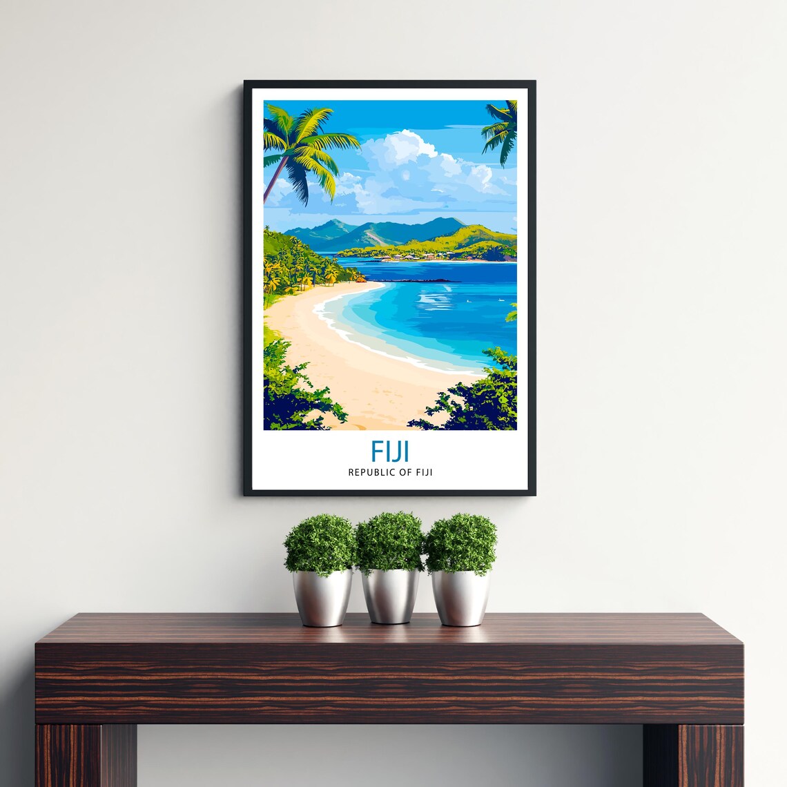 Fiji Island Tropical Beach Paradise Palms Blue Lagoon Poster - Image 3
