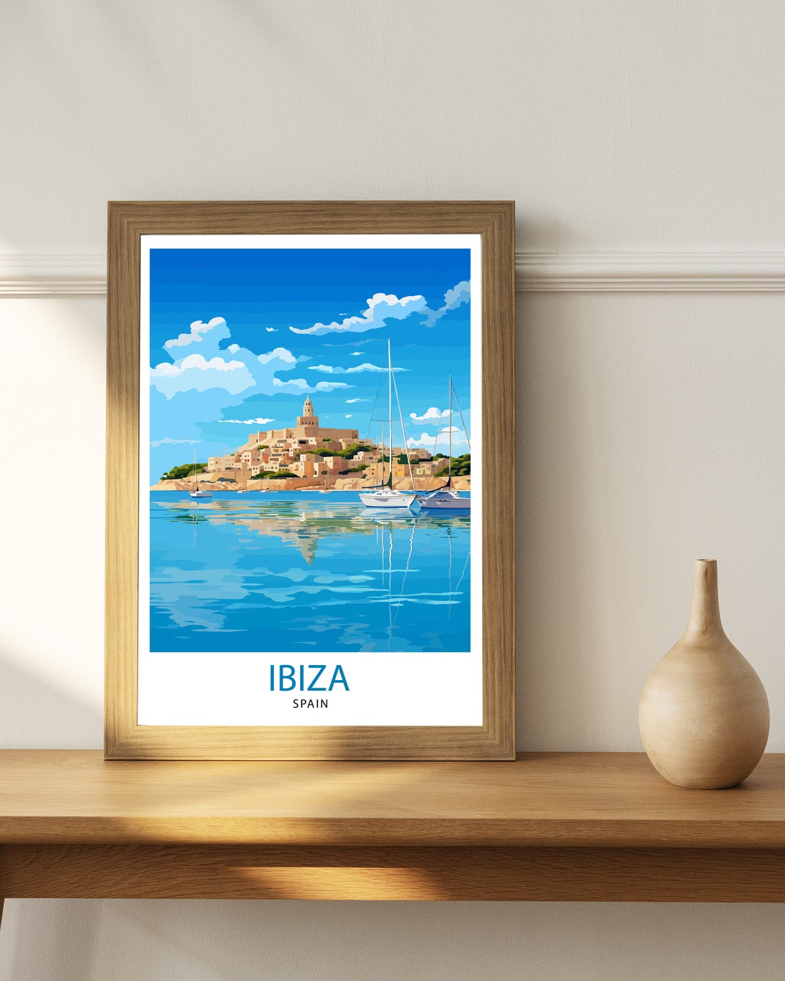 Ibiza Travel Print Ibiza Wall Art Ibiza Home Decor Ibiza Illustration Travel Poster Gift For Ibiza Lovers Spain Travel Print - Image 3