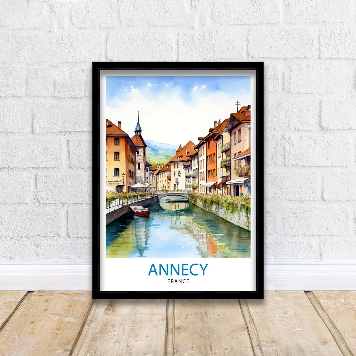 Annecy France Travel Print Annecy Wall Decor Annecy Poster French Travel Prints Annecy Art Print Annecy Illustration Annecy Wall Art - Image 2