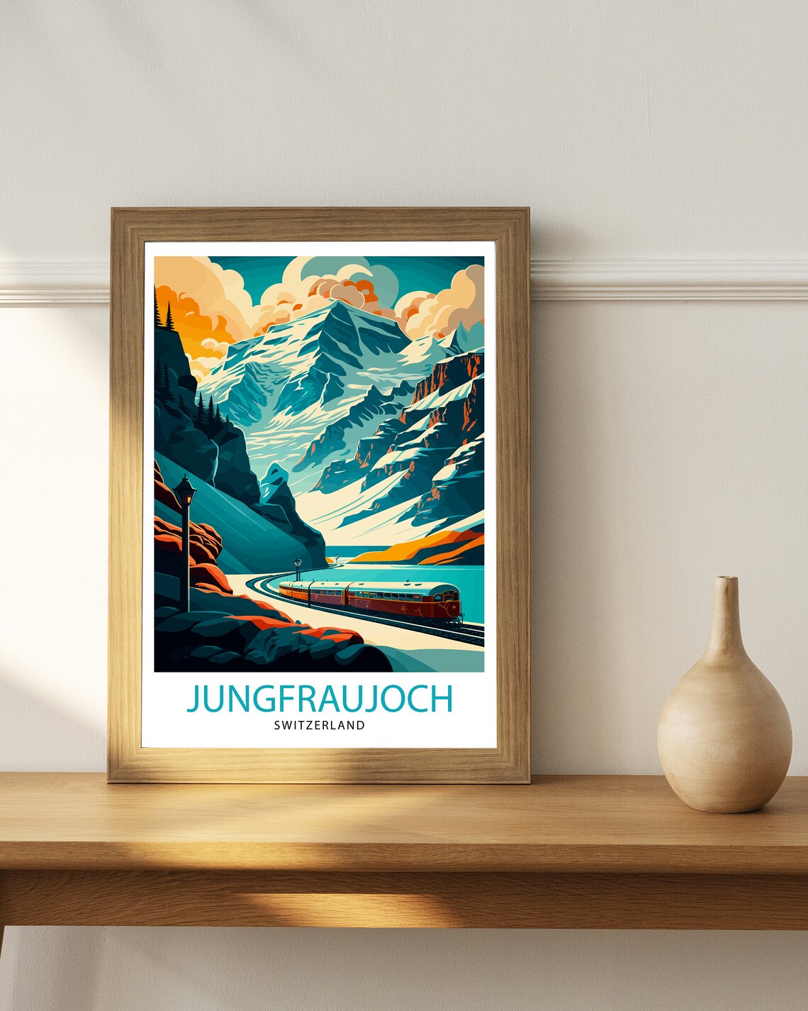 Jungfraujoch Switzerland Travel Poster, Europe View - Image 2