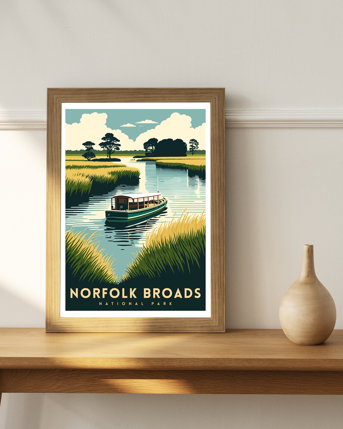 Norfolk Broads Travel Poster, National Park Print - Image 2