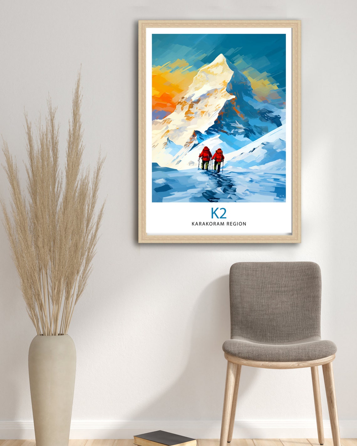 K2 Karakoram Climbers Summit Snow Mountain Expedition Poster - Image 3
