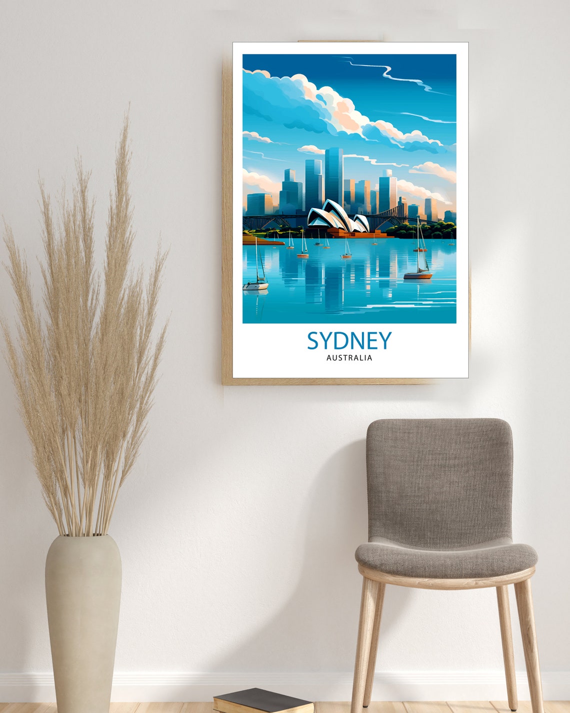 Sydney Australia Opera House Harbour Sailboats Skyline Travel Poster - Image 3