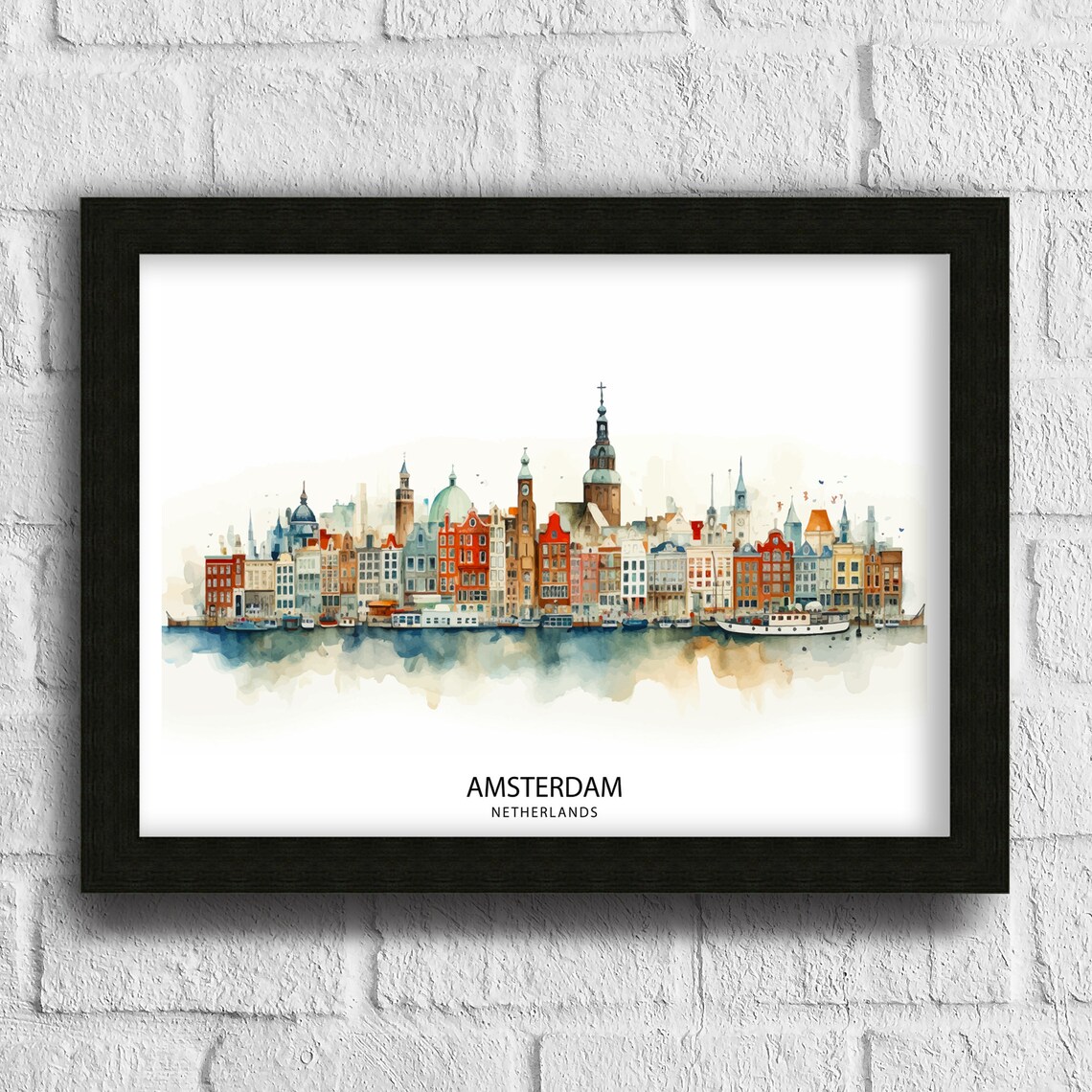 Amsterdam Skyline Print, Dutch Cityscape Poster - Image 3
