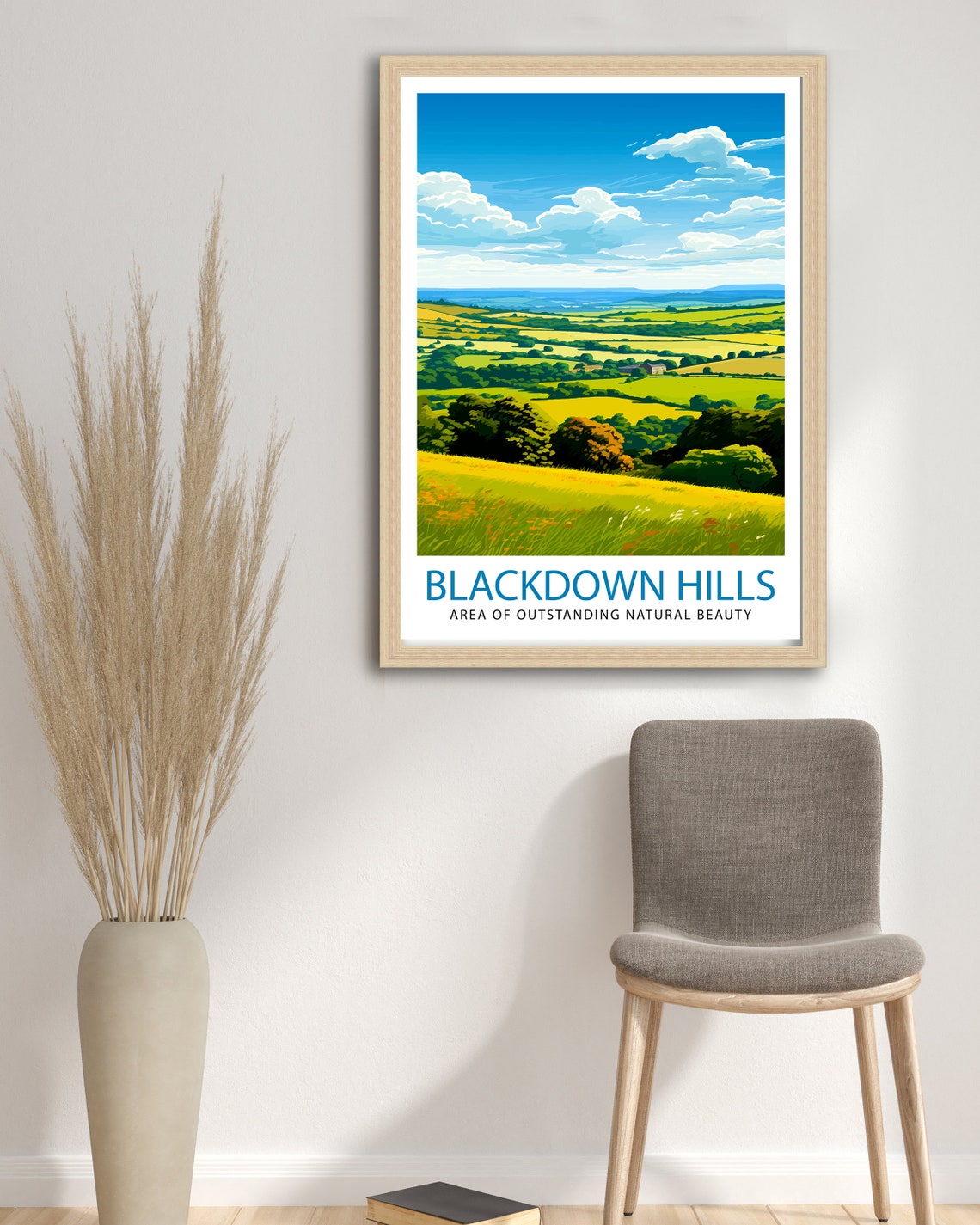 Blackdown Hills AONB Green Countryside Panorama Valley Art Poster - Image 3