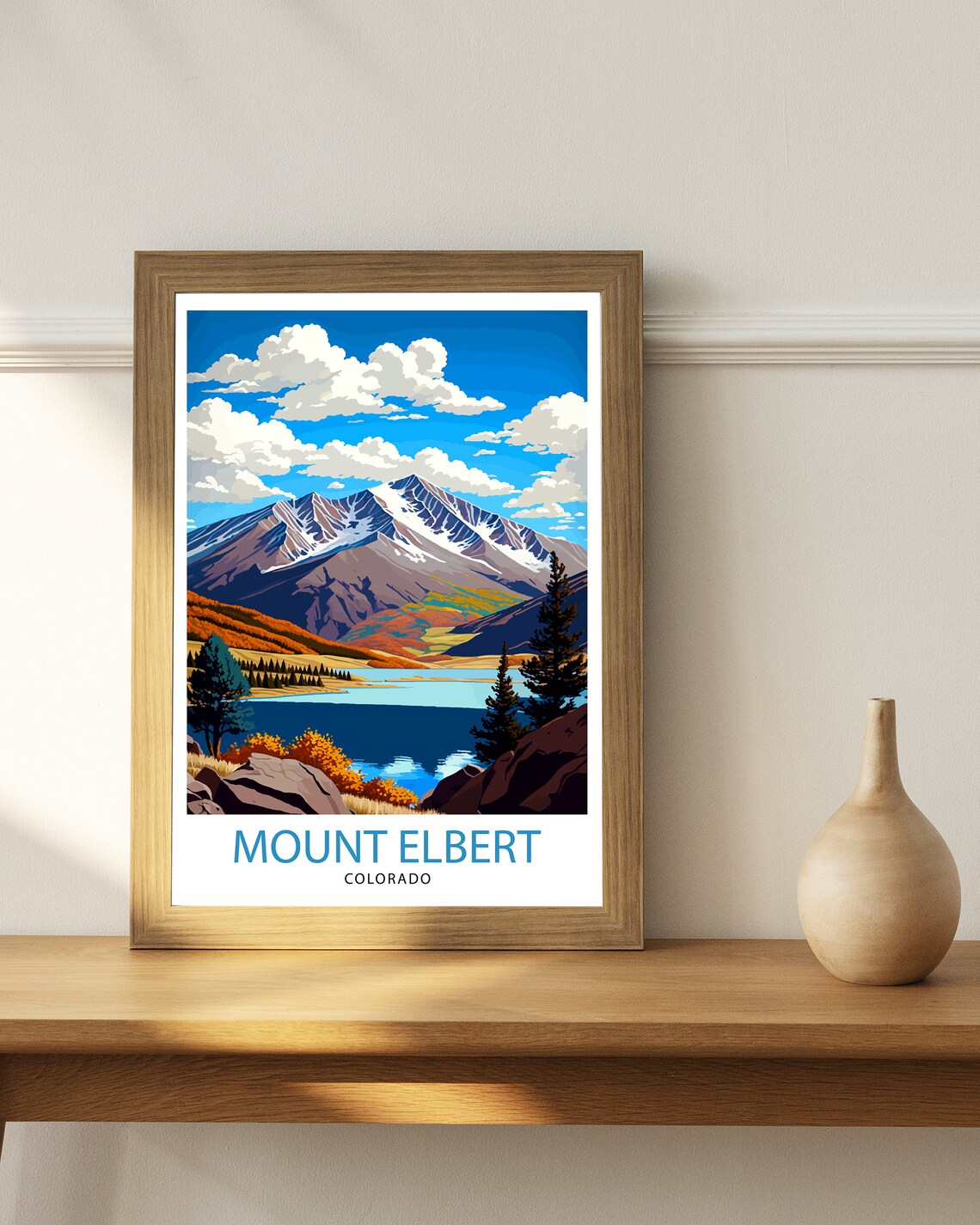 Mount Elbert Colorado Travel Poster, Mountain Landscape - Image 2