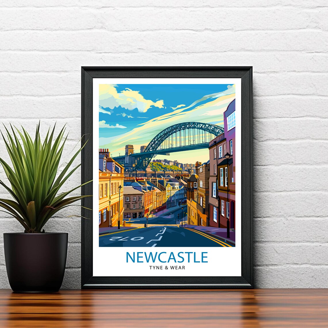 Newcastle Upon Tyne Illustration Travel Poster - Image 2