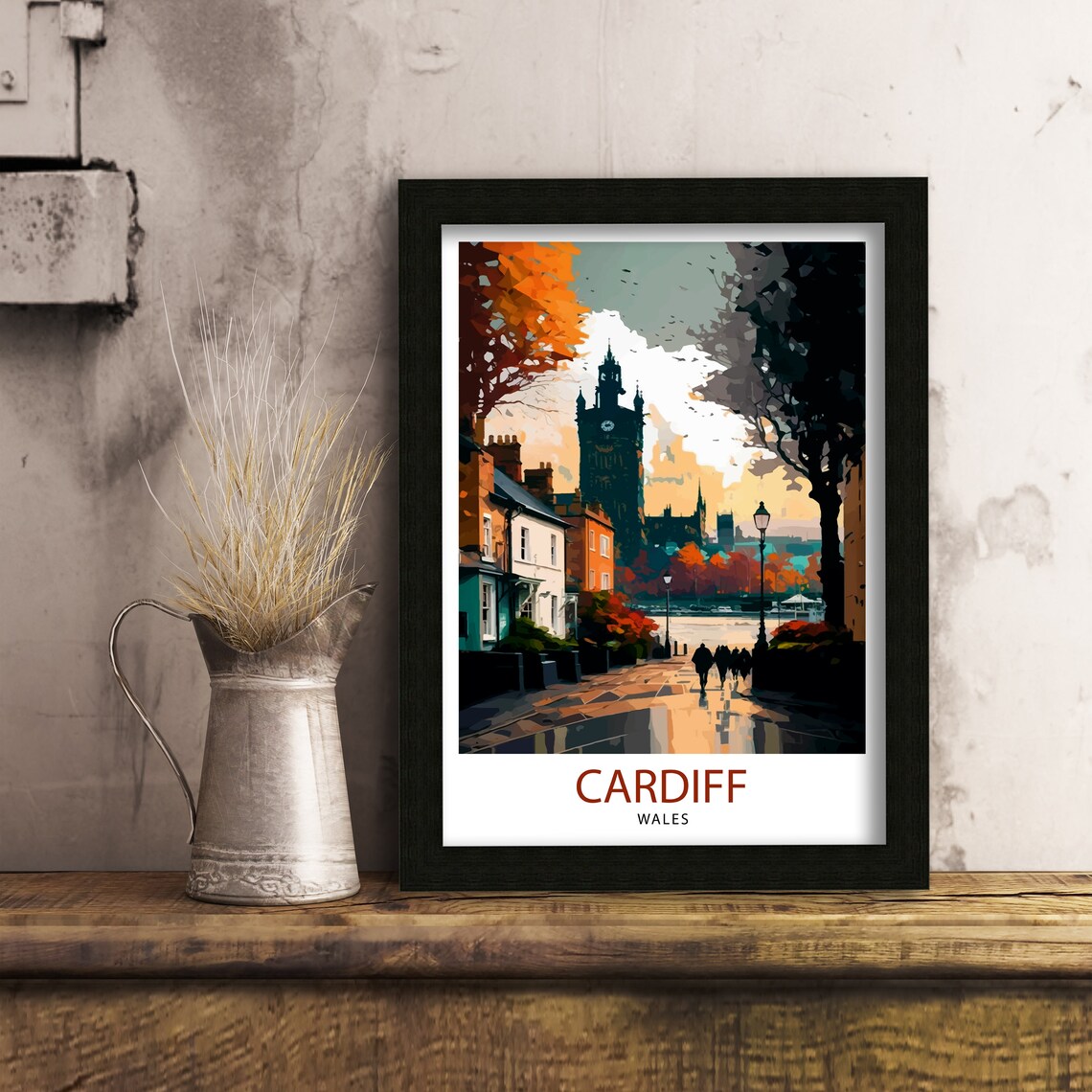 Cardiff Travel Poster, UK City Wall Decor - Image 2