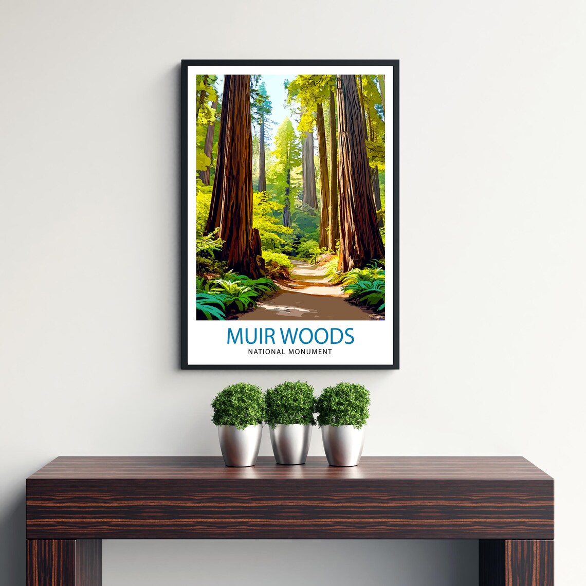 Muir Woods National Monument Redwood Forest Trail Travel Poster - Image 3