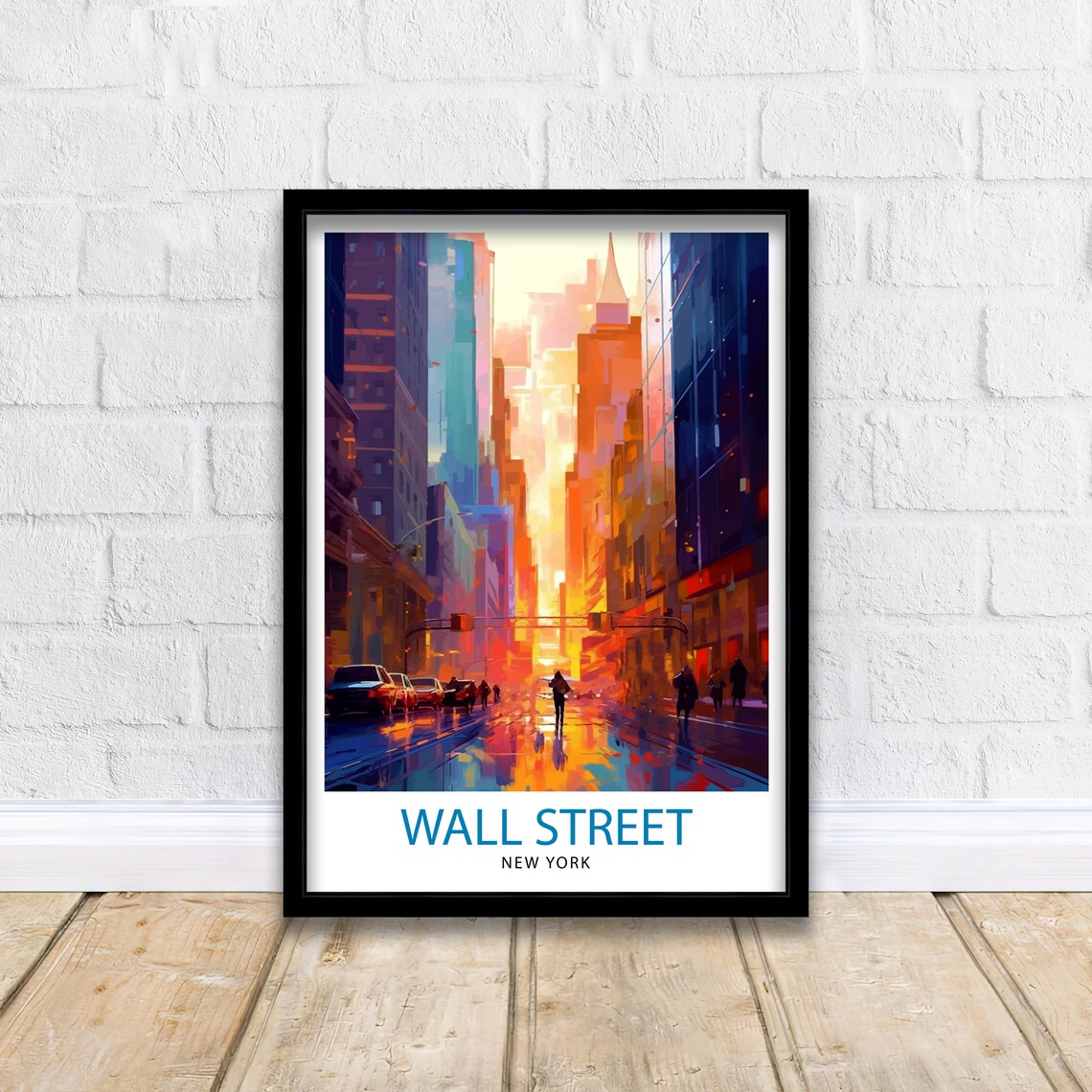 Wall Street New York City Sunset Financial District Street Poster - Image 2