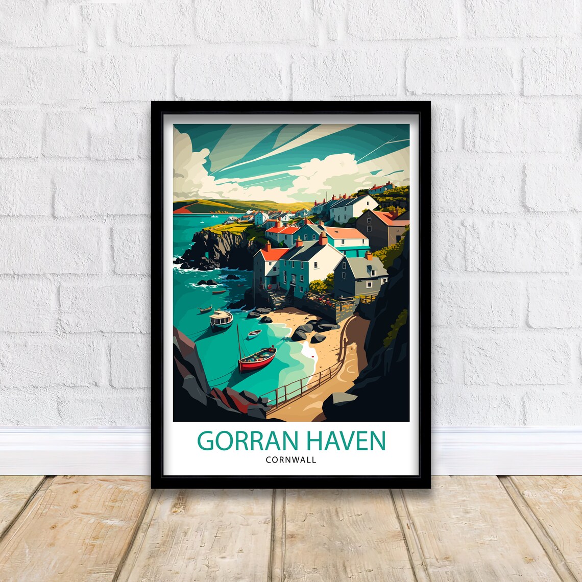 Gorran Haven Cornwall Travel Poster, Home Decor - Image 2