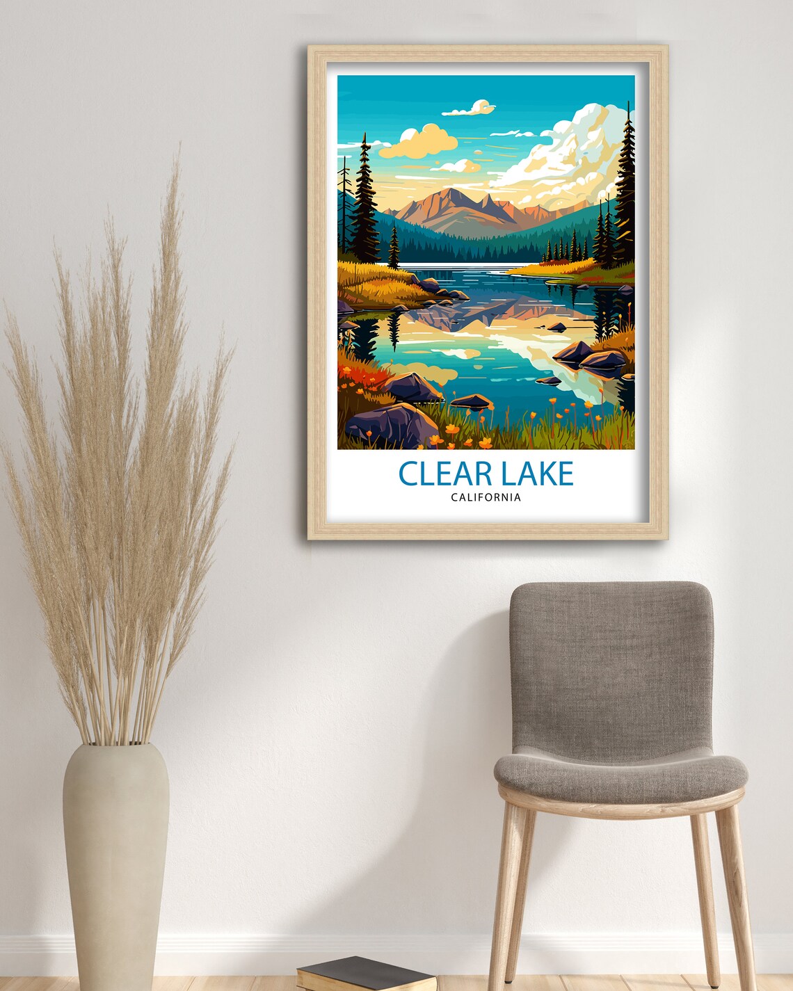 Clear Lake California Travel Poster, Home Decor - Image 3