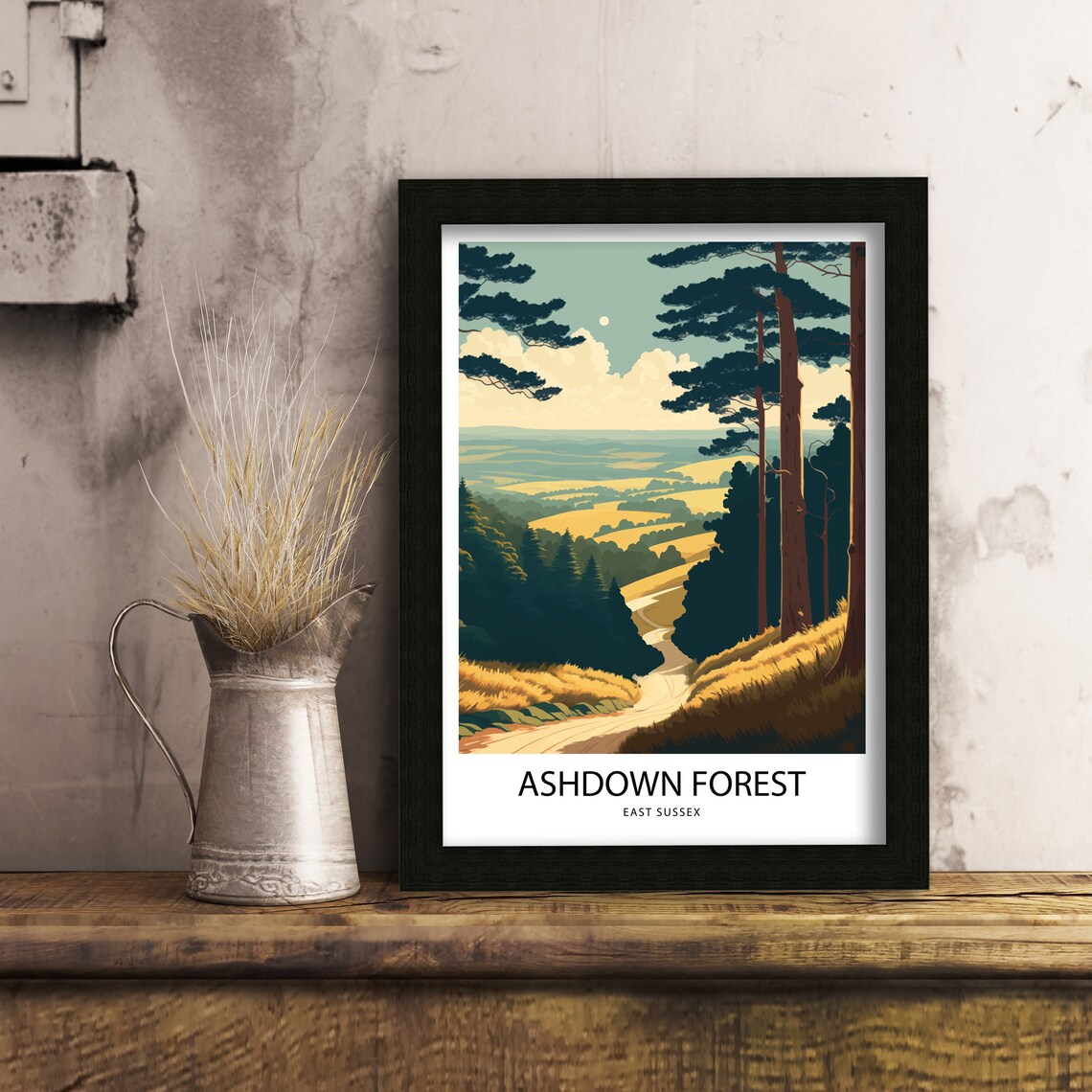 Ashdown Forest English Countryside Travel Poster - Image 3