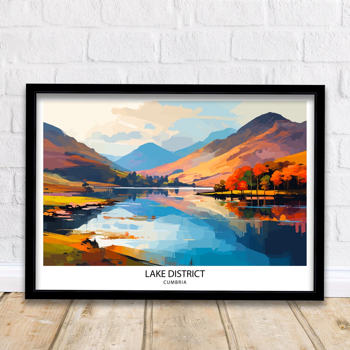 Lake District Travel Poster, Scenic Place Print