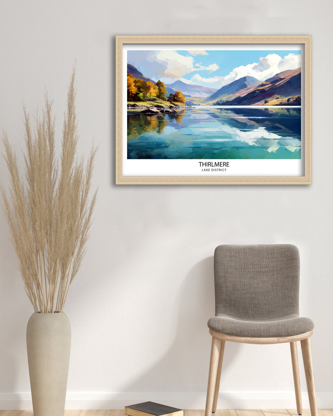 Thirlmere Lake District Mountain Lake Reflection Travel Art Poster - Image 2