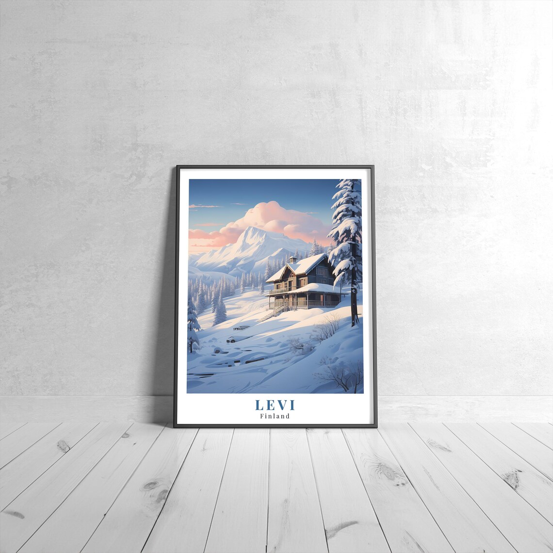 Levi Vintage Travel Poster, Finland Travel Poster
