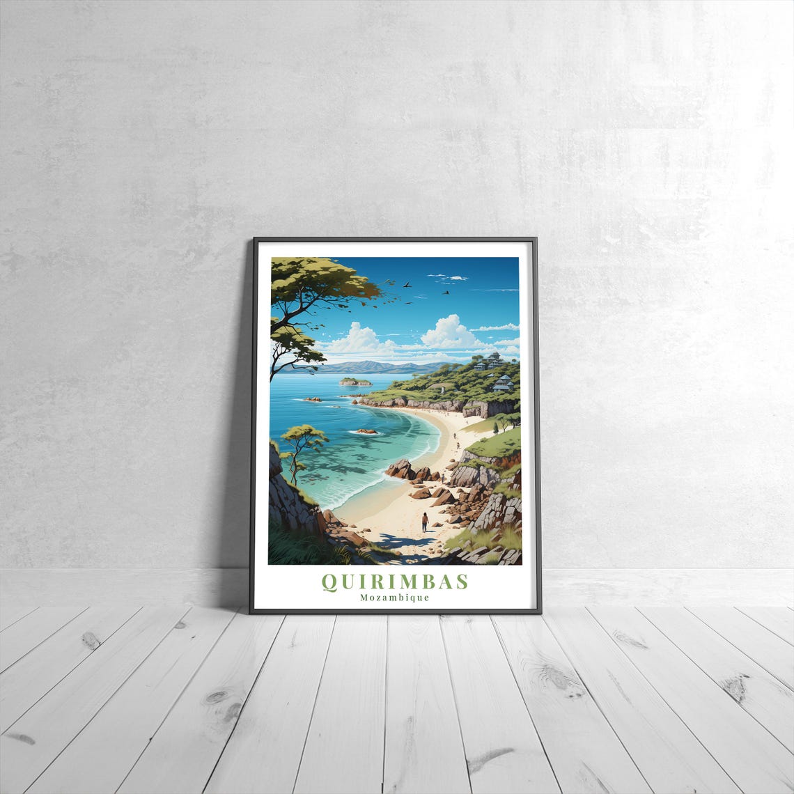 Quirimbas Mozambique Tropical Beach Cove Paradise Travel Poster