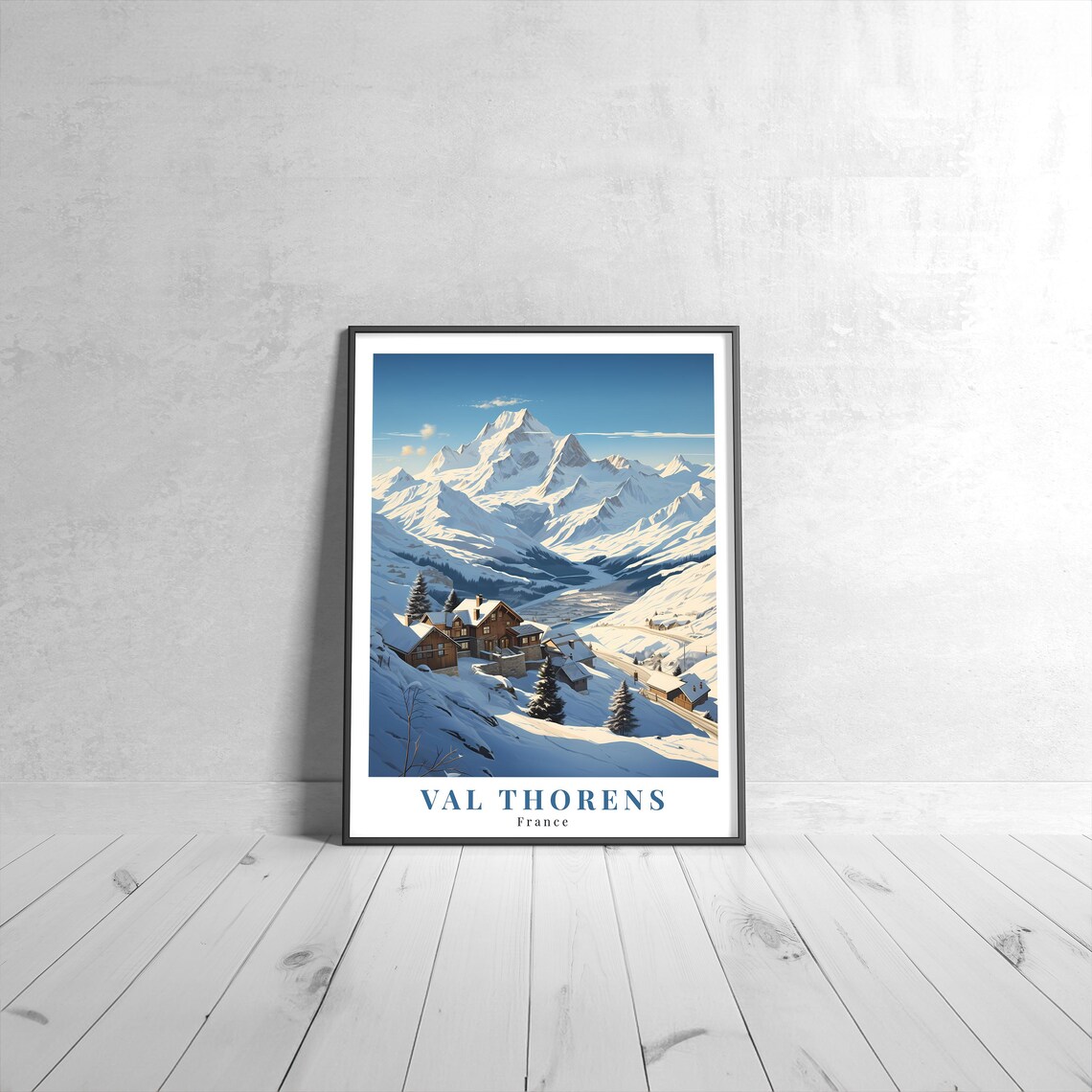 Val Thorens Vintage Travel Poster, France Art Print