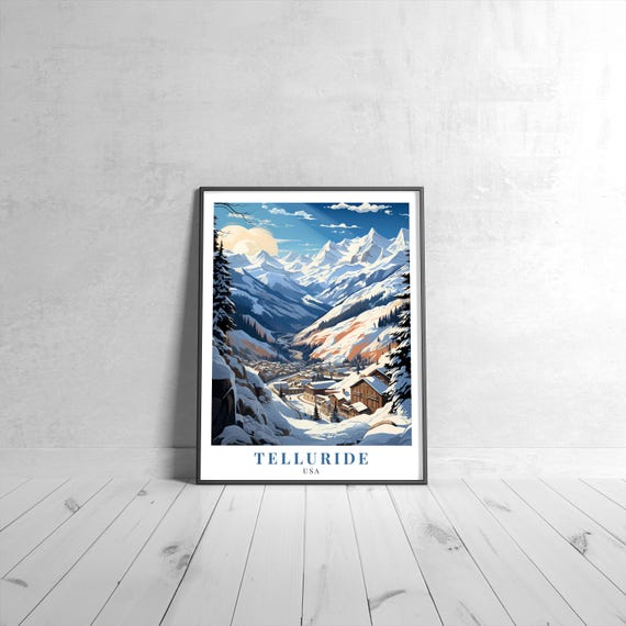 Telluride Vintage Travel Poster Retro Usa Art Print Colorful Home Decor Wall Unique Gift
