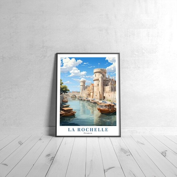 La Rochelle Vintage Travel Poster, France