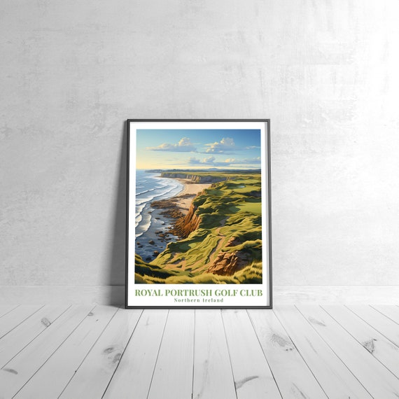 Royal Portrush Golf Club Vintage Travel Poster Retro Northern Ireland Art Print Colorful Home Deco Wall Unique Gift