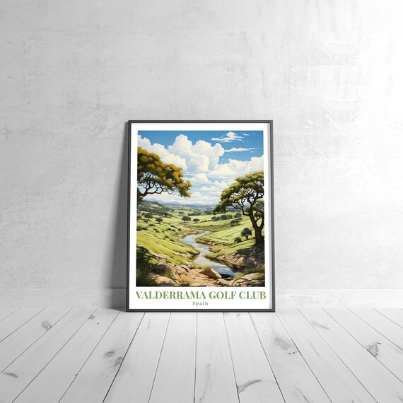 Valderrama Golf Club Spain Vintage Travel Poster With Green Valley