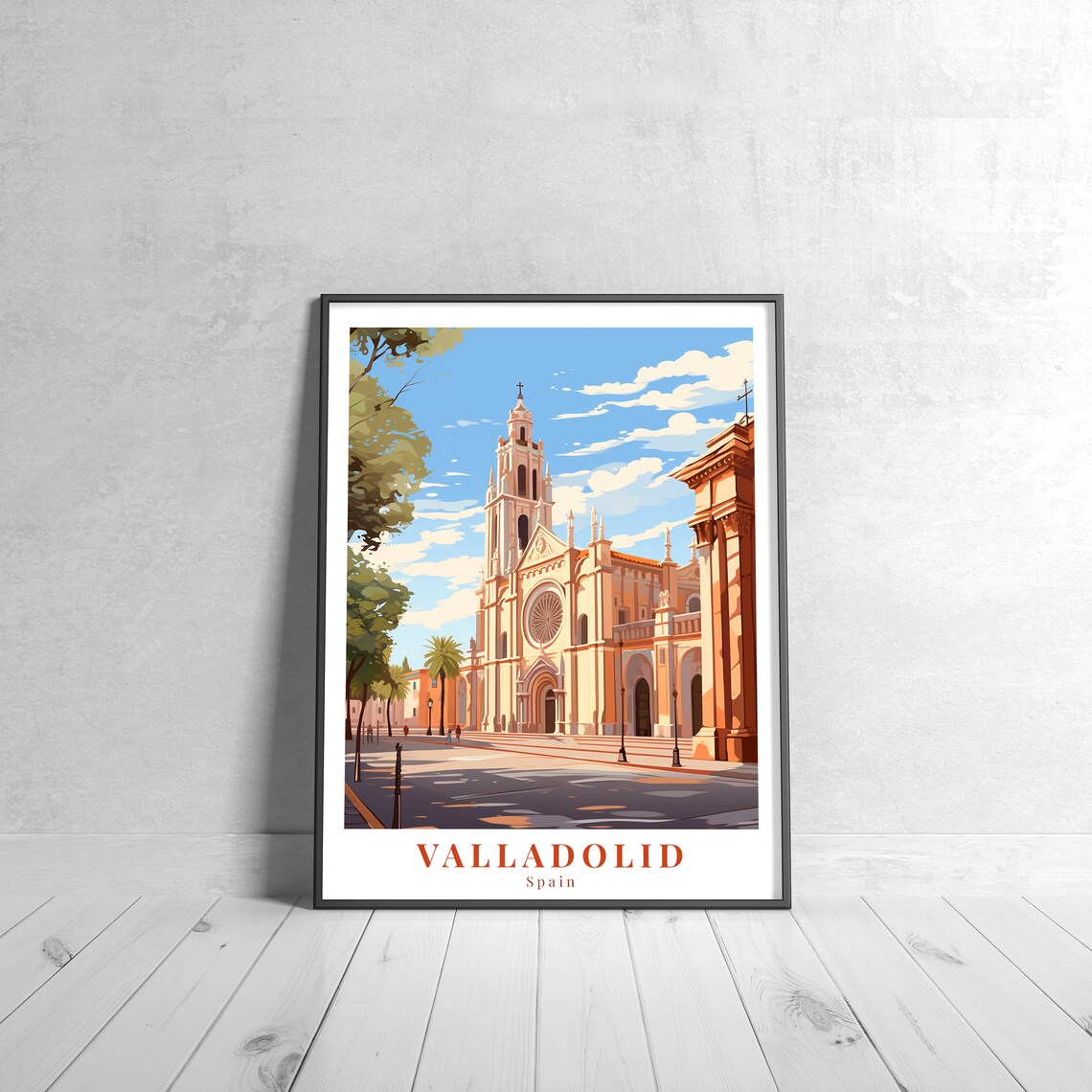 Valladolid Vintage Travel Poster, Retro Spain