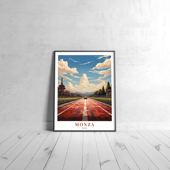 Monza Vintage Travel Poster, Italy Art Print