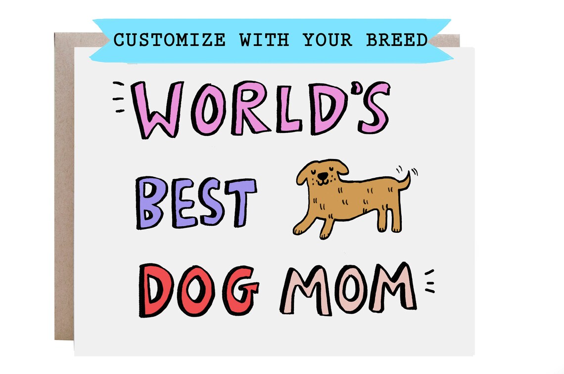 World's Best Dog Mom Custom Breed Mother's Day Poster Design