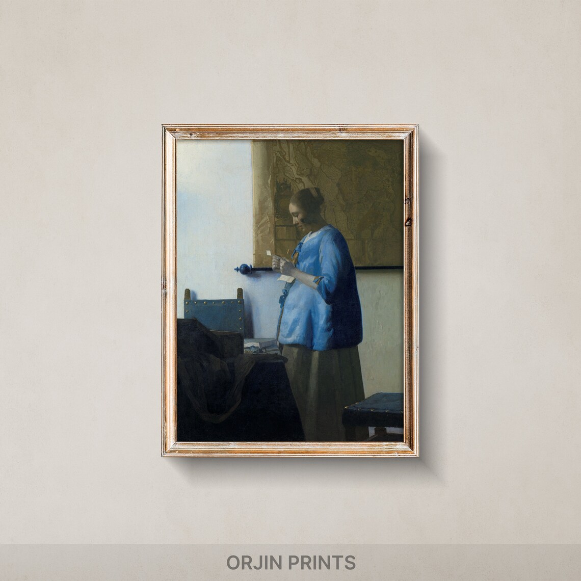 Woman In Blue Reading Letter Johannes Vermeer Classic Dutch Art Poster