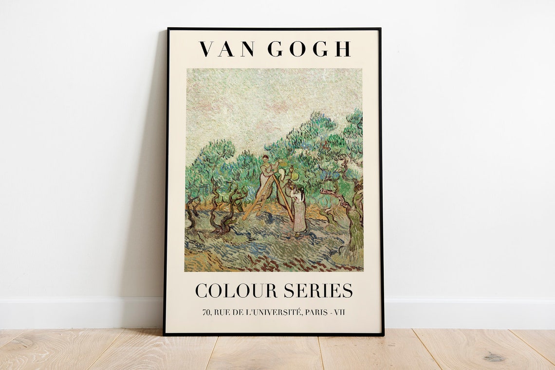 Van Gogh Colour Series Olive Grove Harvest Figures Exhibition Poster - Image 2