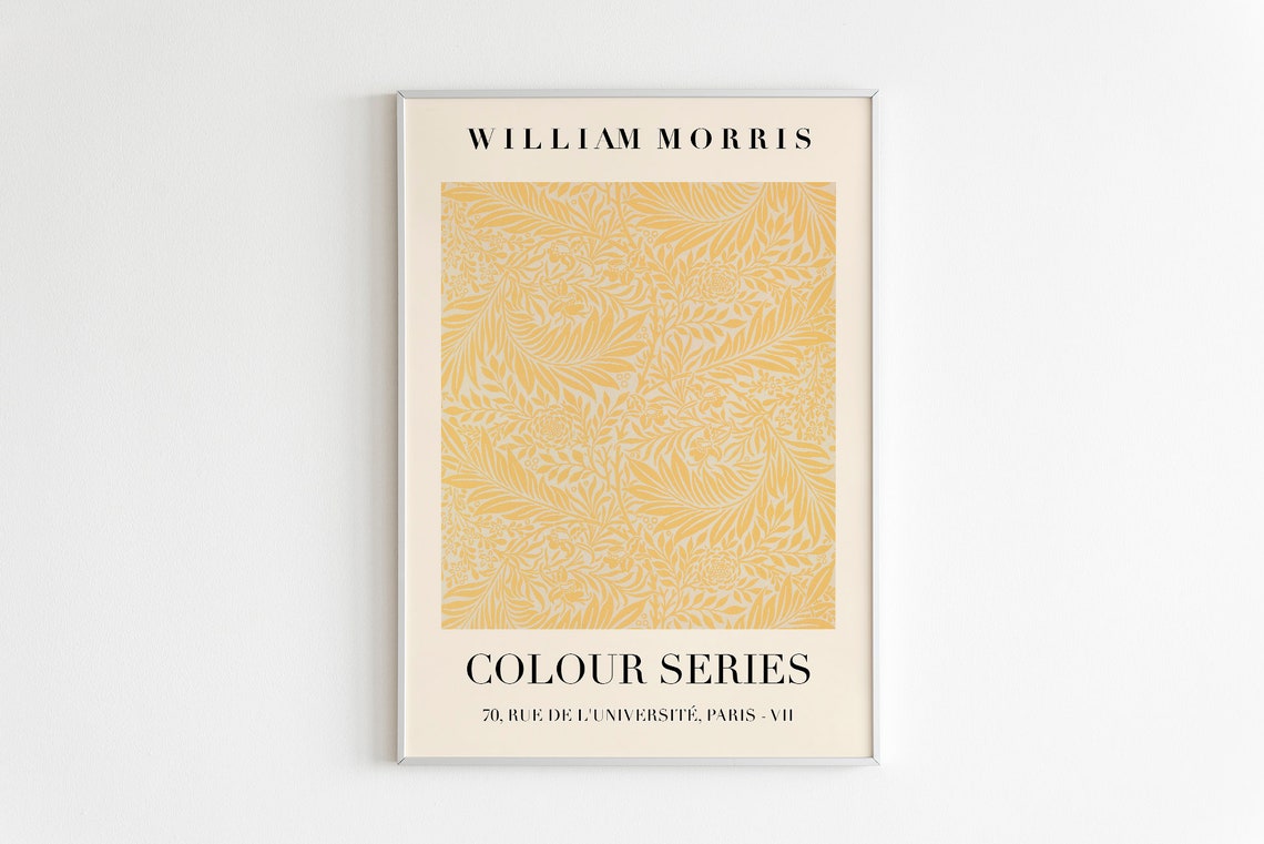 William Morris Colour Series Yellow Botanical Exhibition Poster