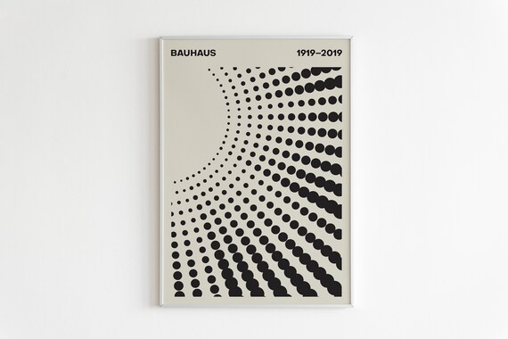 Bauhaus 1919 2019 Centennial Halftone Dots Abstract Minimalist Art Poster