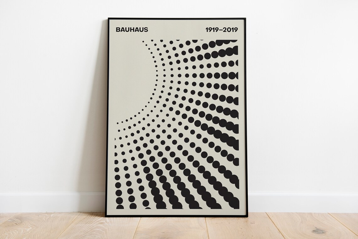 Bauhaus 1919 2019 Centennial Halftone Dots Abstract Minimalist Art Poster - Image 3
