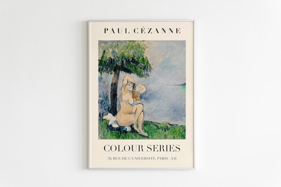 Paul Cezanne Colour Series Bather Nude Tree Waterside Exhibition Poster