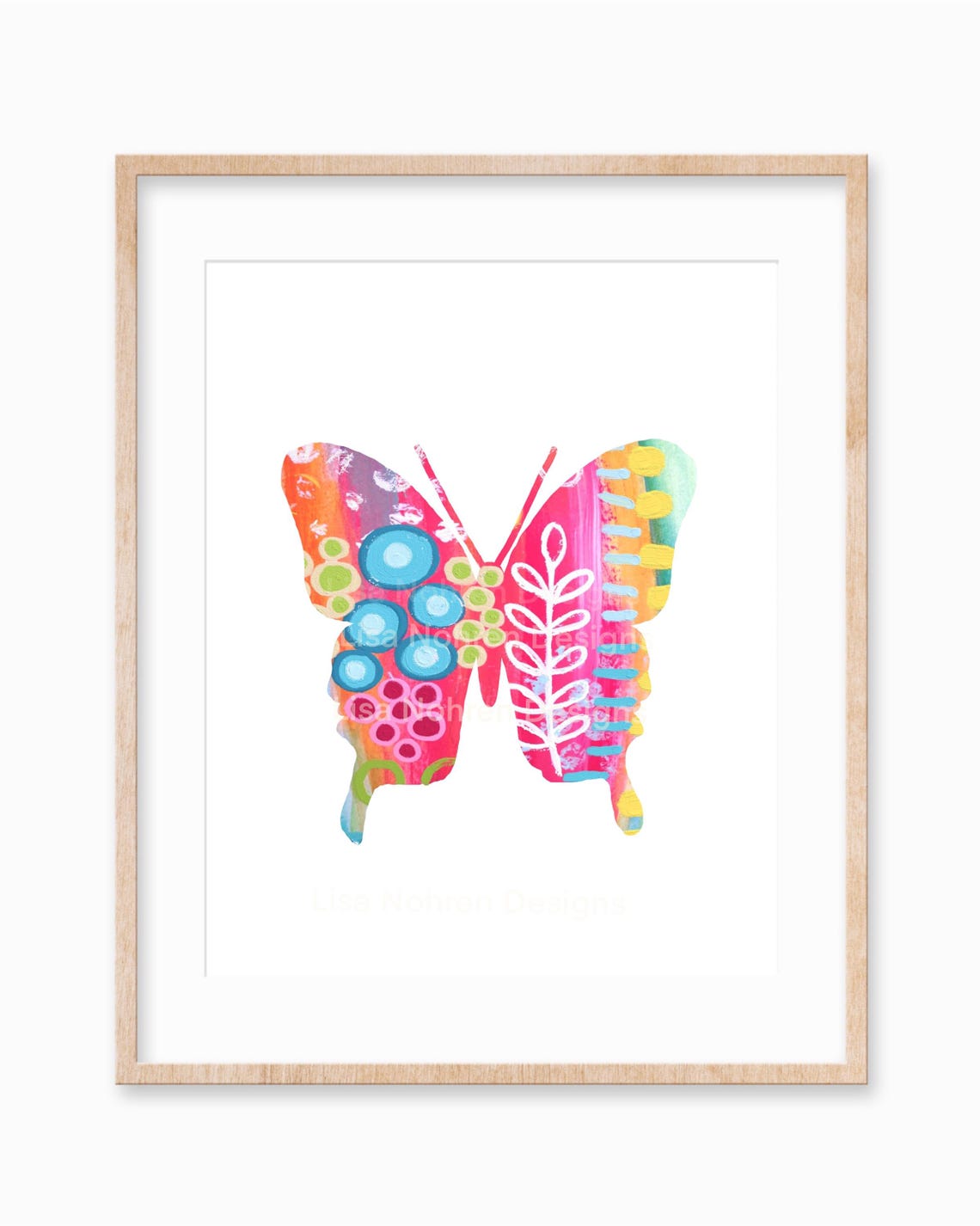 Colorful Butterfly Art Print, Kids Nursery Decor