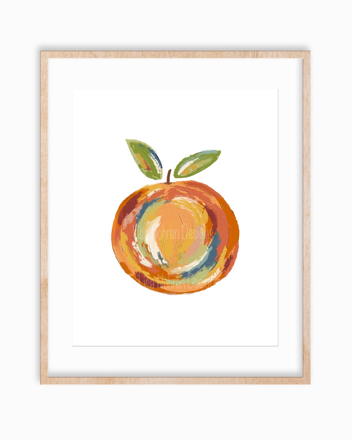 Orange Fruit Modern Abstract, Kitchen Wall Art Print