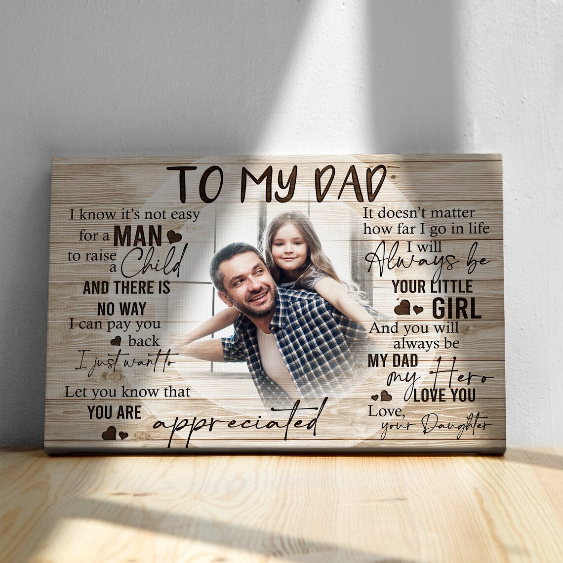 To My Dad Appreciated Hero Piggyback Photo From Loving Daughter Poster